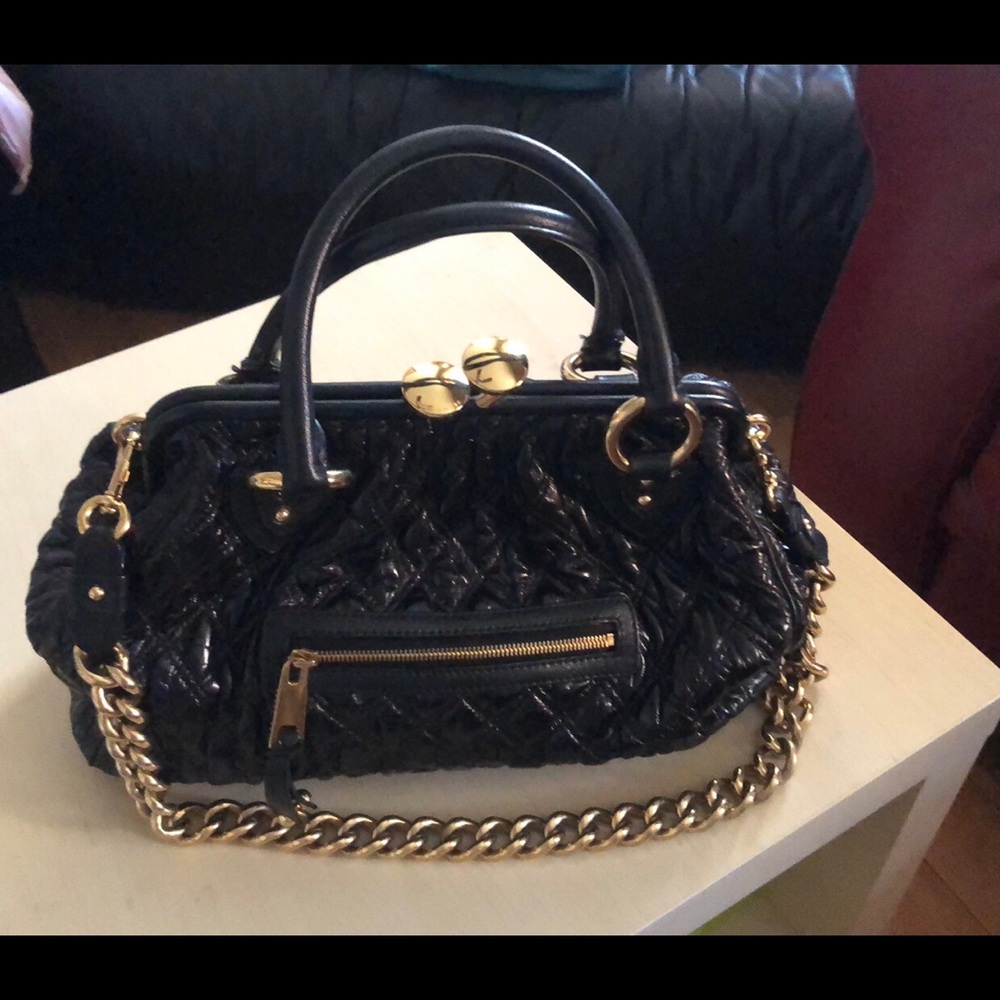 Marc Jacobs Calfskin Quilted Stam Black Bag